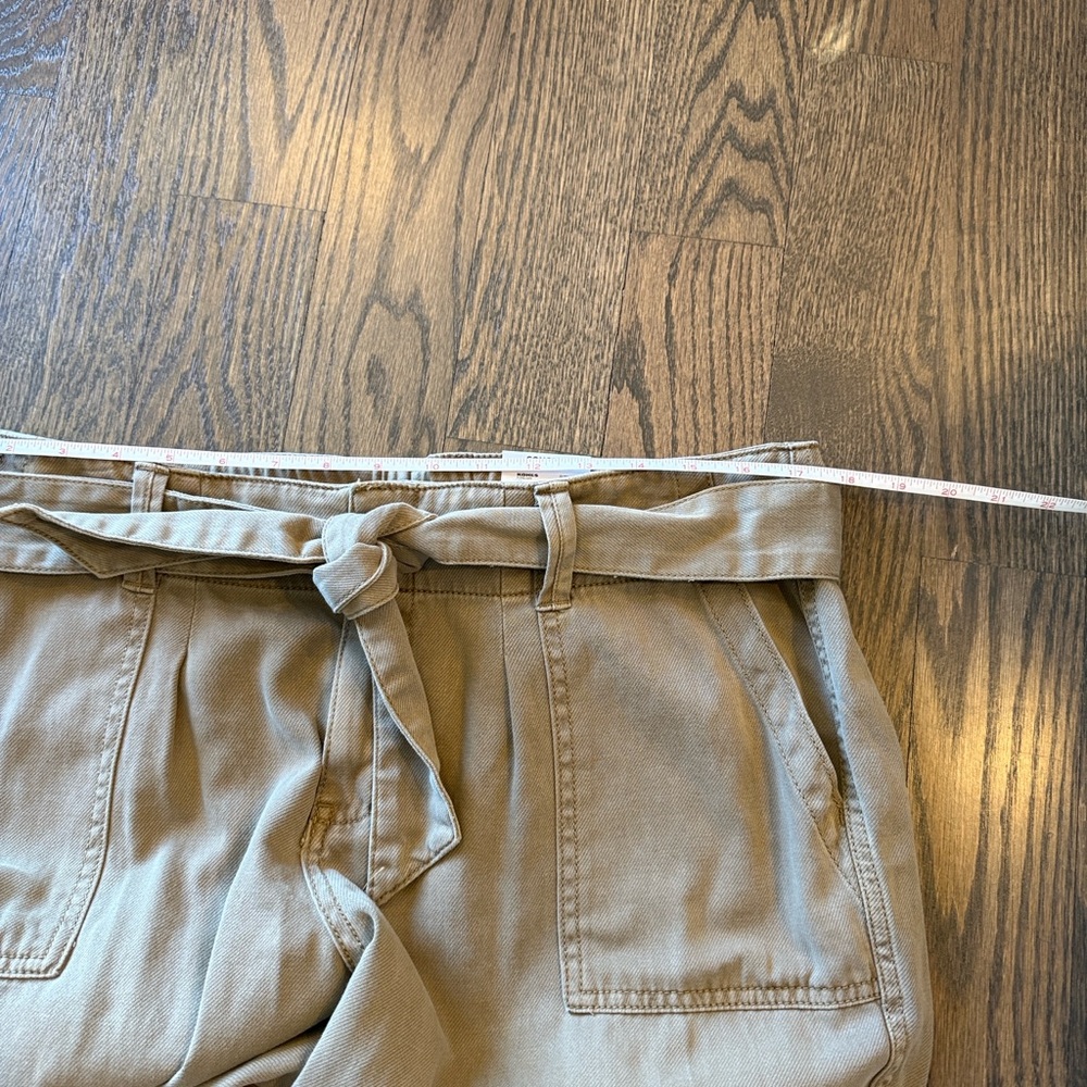 NWT Sonoma Tan Casual Tie-Waist mid-rise relaxed capri Pants size 16 - Picture 10 of 11